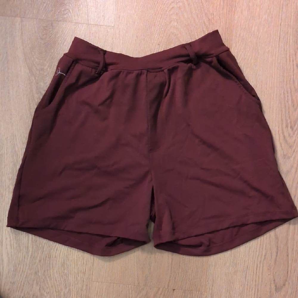 Maven Thread Work Hard Play Hard Trouser Shorts Maroon